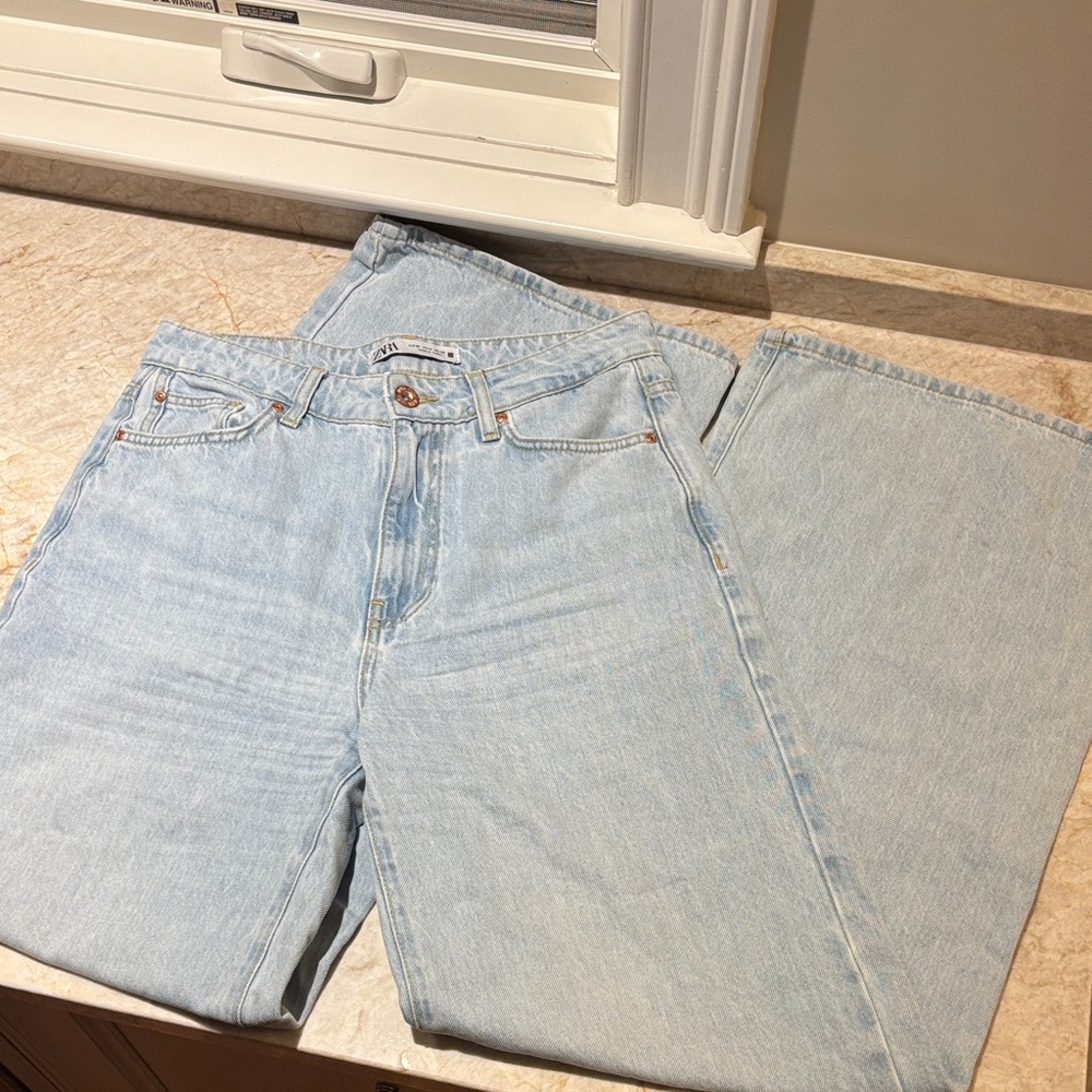 Zara Light Blue Denim Pants
